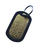 Dogtag messing incl. RVS sleutelring en gratis silencer  
