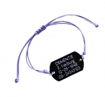 Armband SOS eigen tekst gegraveerd verstelbaar RVS model dogtag mini zwart