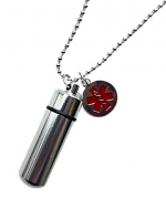 Medische SOS hanger pillenkoker aluminium inc. rvs ketting
