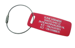 Kofferlabel gegraveerd incl. slotkabel roestvaststaal