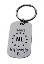 Sleutelhanger rijbewijs gegraveerd