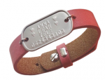 Sos armband leren armband met RVS tag 