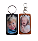 Leren sleutelhanger met foto gepersonaliseerd