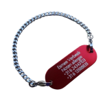 Armband gegraveerd aluminium rvs schakel