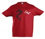 Kinder t-shirt bedrukt met naam en draak