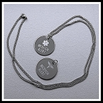 Ketting medisch teken penning RVS 2-zijde gravure incl. nikkelvrije ketting