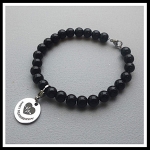 Niet reanimeren armband 8 mm edelsteen met bedel op uw maat gemaakt  