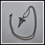 Medische ketting met RVS bedel esculaap incl. RVS ketting 60cm
