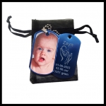 Dogtag met foto en gegraveerde afbeelding geboorte 