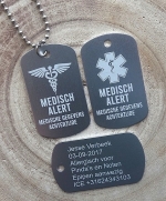 Dogtag medisch teken 2 keuzemogelijkheden 2-zijde gravure