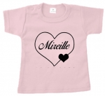 Baby t-shirt bedrukt hart of ster met naam