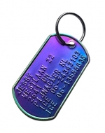 Dogtag RVS diverse kleuren incl. RVS sleutelring en gratis silencer