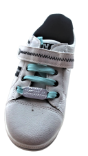 Shoe tag zilver RVS met glow in the dark veters diverse kleuren verkrijgbaar