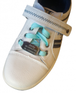 Shoe tag zilver RVS met glow in the dark veters diverse kleuren verkrijgbaar