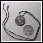 Ketting autisme penning RVS 2-zijde gravure incl. nikkelvrije ketting 