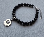 Niet reanimeren armband 8 mm edelsteen met bedel op uw maat gemaakt  