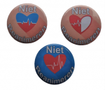 Button niet reanimeren set 3 stuks 3,8 cm