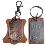 Leren sleutelhanger met dogtag 