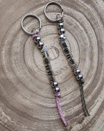 Sleutelhanger met naam stalen kralen