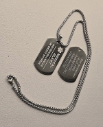 Medische dogtag medical alert 1 of 2-zijde gravure ROESTVRIJSTAAL