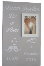 Trouwbord 50 x 30 love birds diverse kleuren