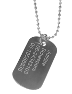 Dogtag mini staal gegraveerd