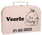 Geboortekoffertje baby meisje gepersonaliseerd diverse kleuren  