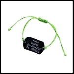 Armband SOS gegraveerd verstelbaar model dogtag mini zwart