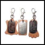 Leren sleutelhanger met dogtag 3 soorten