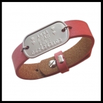 Sos armband leren armband met RVS tag 