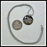 Medische ketting Medical alert penning RVS 2-zijde gravure incl. nikkelvrije ketting  