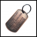 Dogtag koper incl. RVS sleutelring en gratis silencer 