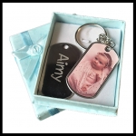 Dogtag sleutelhanger gegraveerd met naam