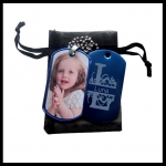 Dogtag met foto en gegraveerd monogram