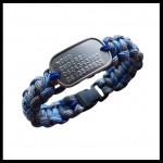 Paracord armband dogtag mini 3,5 cm RVS