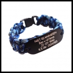 Paracord armband naam plaat gegraveerd