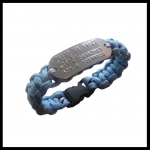 Paracord armband naam plaat 5 cm aluminium