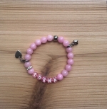 Kindersieraden: armbandje met naam model "hearts" incl. 2 bedels hartje rvs