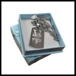 Ketting gegraveerd monogram RVS met naam model dogtag