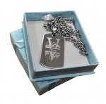 Ketting gegraveerd monogram RVS met naam model dogtag