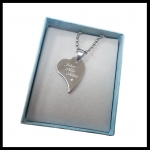 Naamketting hart met namen RVS ketting