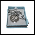 Ketting  gegraveerd geboorte RVS voetjes