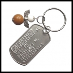 Dogtag met sleutelhanger engel edelsteen