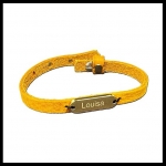 Armband SOS gegraveerd leer met tag