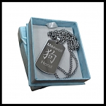 Dogtag RVS 4 kleuren met je chinese sterrenbeeld en naam