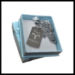 Dogtag RVS 4 kleuren met je sterrenbeeld en naam