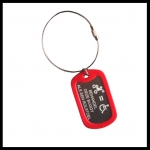 Sleutelhanger dogtag Behandel deze buggy als rolstoel penning aluminium 2-zijde gravure incl. RVS sleutelkabel 