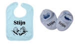 Slab en baby slofjes met naam setje newborn  