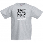 Kinder t-shirt met naam en tijger