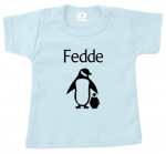 Baby t-shirt bedrukt pinquin met naam